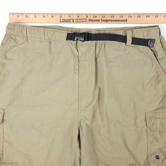REI 100% Nylon 6.5 Inch Cargo Shorts Belted Utility Windbreaker Mens Large Khaki - Picture 3 of 6